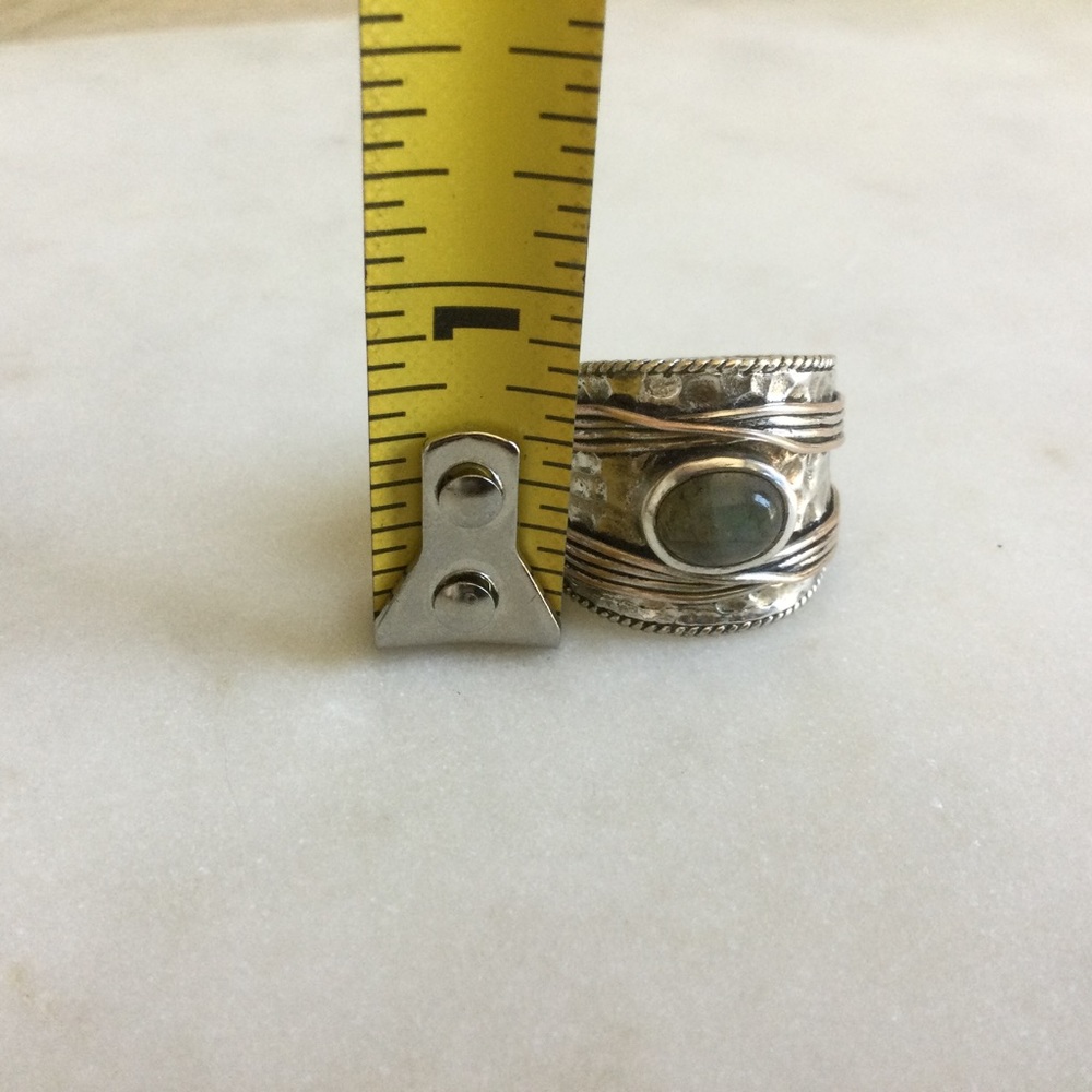 Silver Labradorite Statement Ring - image 4